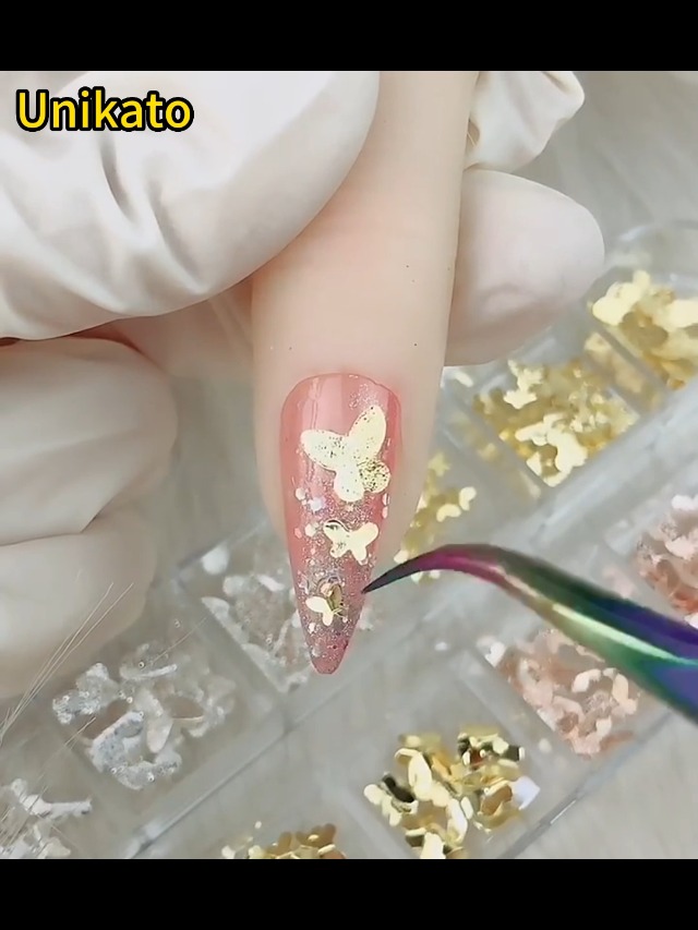 金属製蝶のネイルパーツセット　ネイルパーツセット ネイルデコパーツ Amazon | Unikato ネイルパーツ 蝶 立体 金属パーツ ネイル